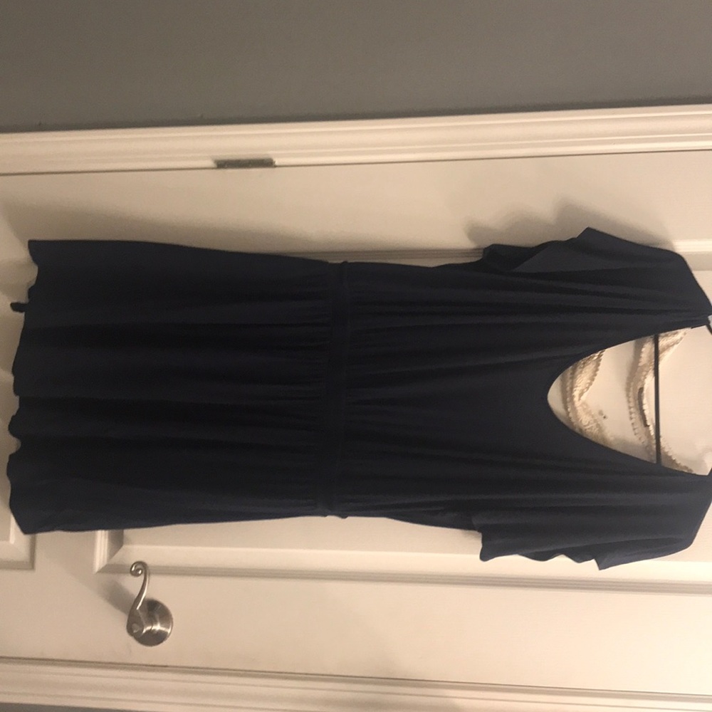 Loveappella Navy with crochet detail on back dress